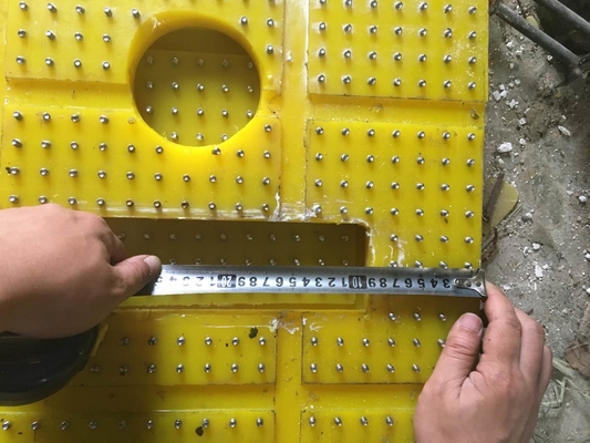 Matto antiscivolo in poliuretano per perforazione a tavolo rotativo da 37 pollici e mezzo spessore 30 mm colore giallo 2200 mm*1800 mm