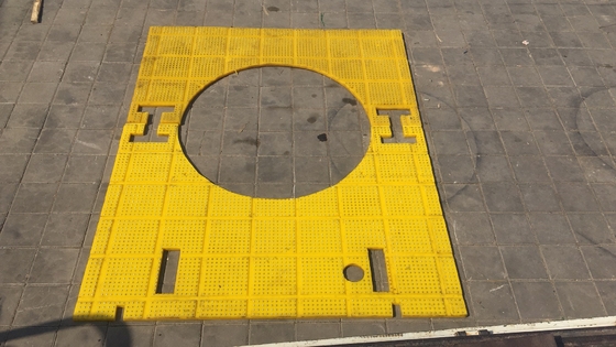 Matto antiscivolo in poliuretano per perforazione a tavolo rotativo da 37 pollici e mezzo spessore 30 mm colore giallo 2200 mm*1800 mm